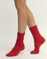 Accessories | Women The Great. The Cashmere Sock. Bright Red