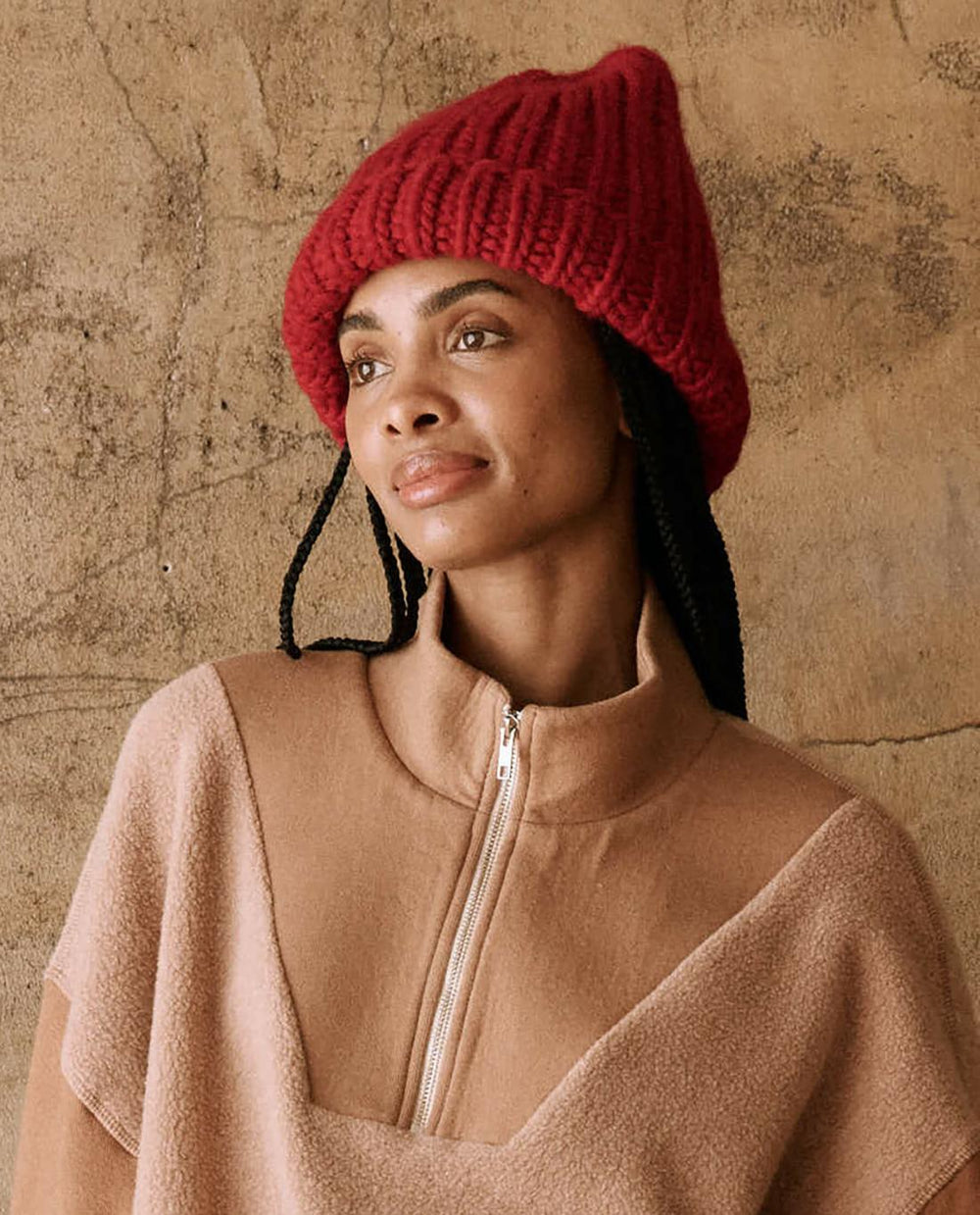 Accessories | Women The Great. The Handknit Chunky Beanie. Red Berry