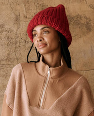 Accessories | Women The Great. The Handknit Chunky Beanie. Red Berry