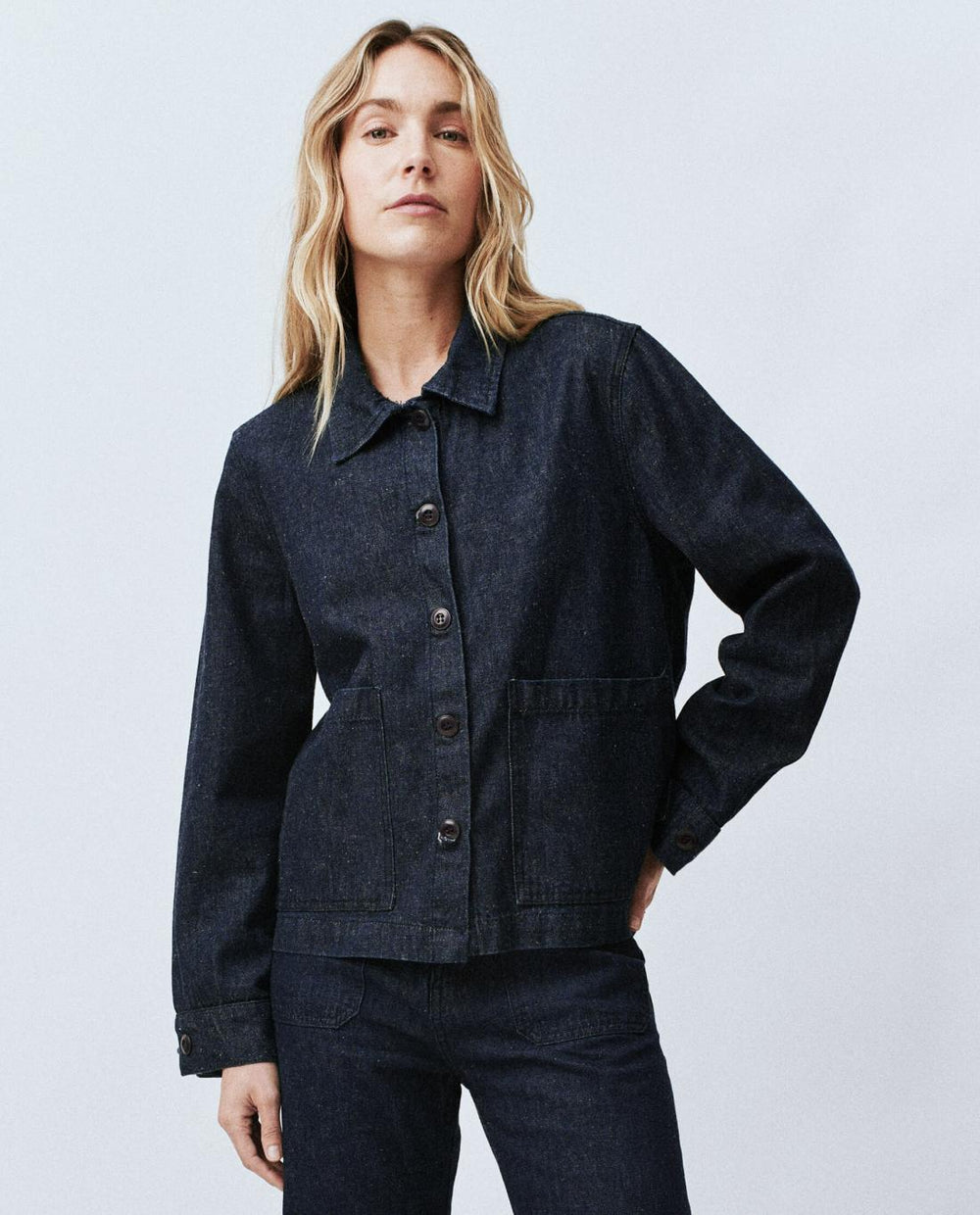 Denim | Women The Great. The Chore Jacket. Rinse Wash