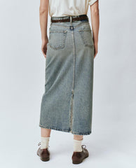 Denim | Women The Great. The Column Skirt. Monterey Wash