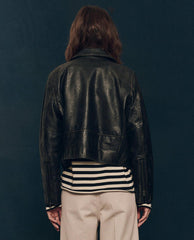 Jackets & Outerwear | Women The Great. The Perfect Leather Jacket. Worn Black
