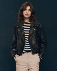 Jackets & Outerwear | Women The Great. The Perfect Leather Jacket. Worn Black