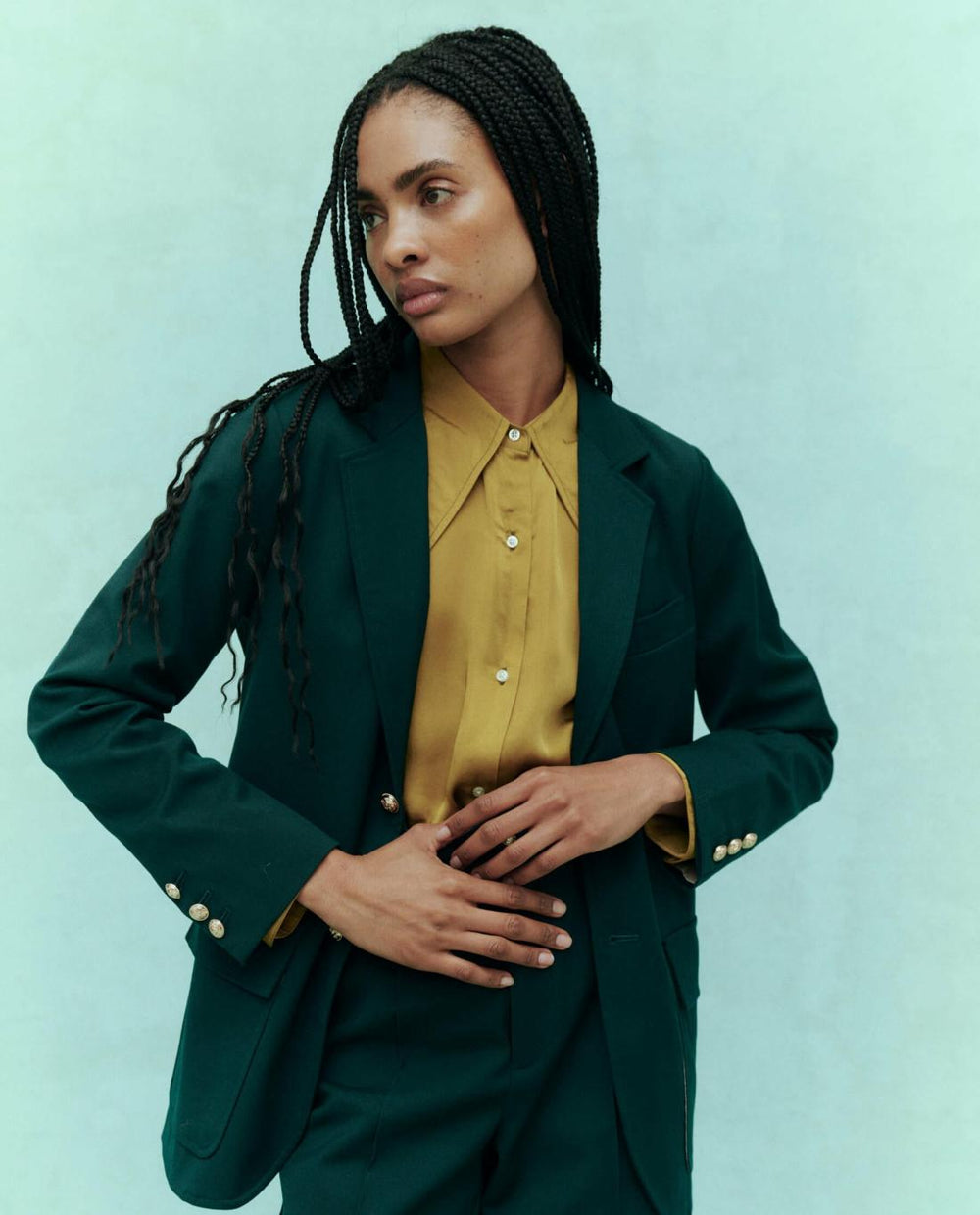 Jackets & Outerwear | Women The Great. The Tailored Blazer. Winter Pine