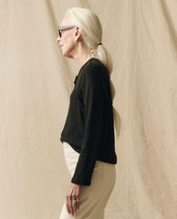 Long Sleeve Tees | Women The Great. The Recycled Rib Slim Henley. Night