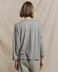 Long Sleeve Tees | Women The Great. The Shrunken Henley. Heather Grey