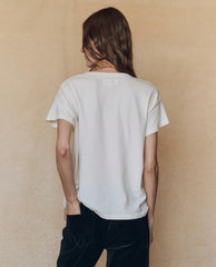 Novelty Tees & Sweats | Women The Great. The Boxy Crew. Graphic Washed White With Black Bear Graphic