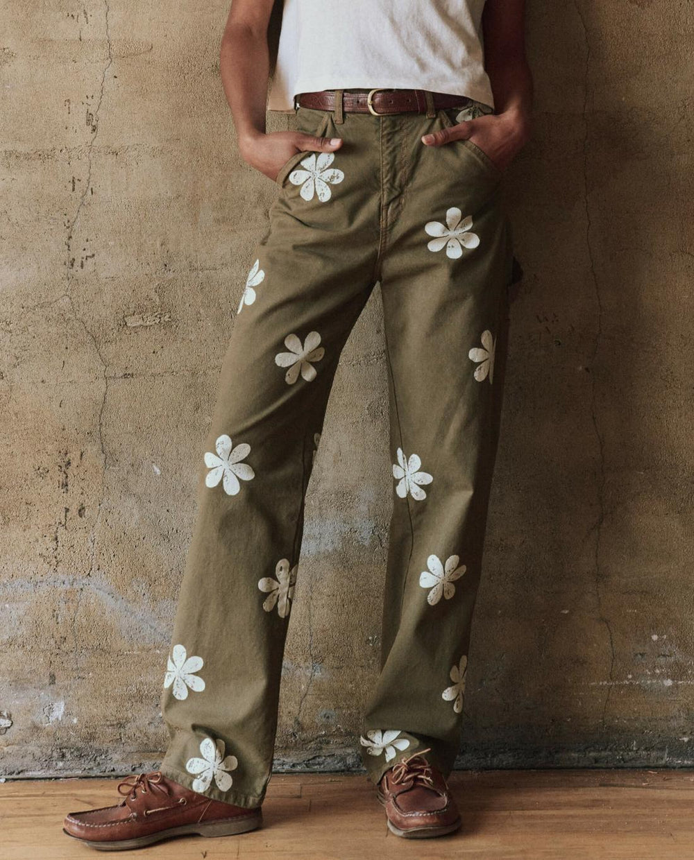 Pants | Women The Great. The Carpenter Pant With Daisy Stamp. Army