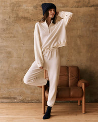 Pants | Women The Great. The Fleece Stadium Sweatpant. Washed White