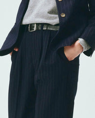 Pants | Women The Great. The Tradesman Pant. Navy Pin Stripe