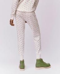 Pants | Women The Great. The Waffle Long John. White Mini Heirloom Rose