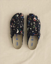 Shoes | Women The Great. Boston Midnight Birkenstock With Paint. Midnight Blue With Bright M