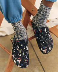 Shoes | Women The Great. Boston Midnight Birkenstock With Paint. Midnight Blue With Bright M