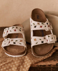 Shoes | Women The Great. The BIRKENSTOCK Arizona With Hand Painted Tooled Tulip. Antique Whi