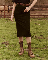 Skirts & Shorts | Women The Great. The Column Skirt. Cord Woodland Green