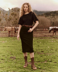 Skirts & Shorts | Women The Great. The Column Skirt. Cord Woodland Green