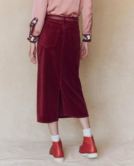 Skirts & Shorts | Women The Great. The Velvet Column Skirt. Bordeaux