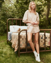 Sleep Bottoms | Women The Great. The Eyelet Tap Short. Soft Rosette