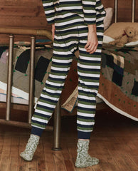 Sleep Bottoms | Women The Great. The Long John. Winter Pine Stripe