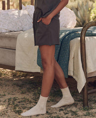 Sleep Bottoms | Women The Great. The Lounge Short. Washed Black