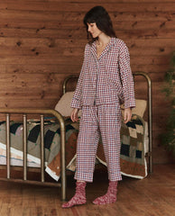 Sleep Bottoms | Women The Great. The Pajama Pant. Bordeaux Plaid