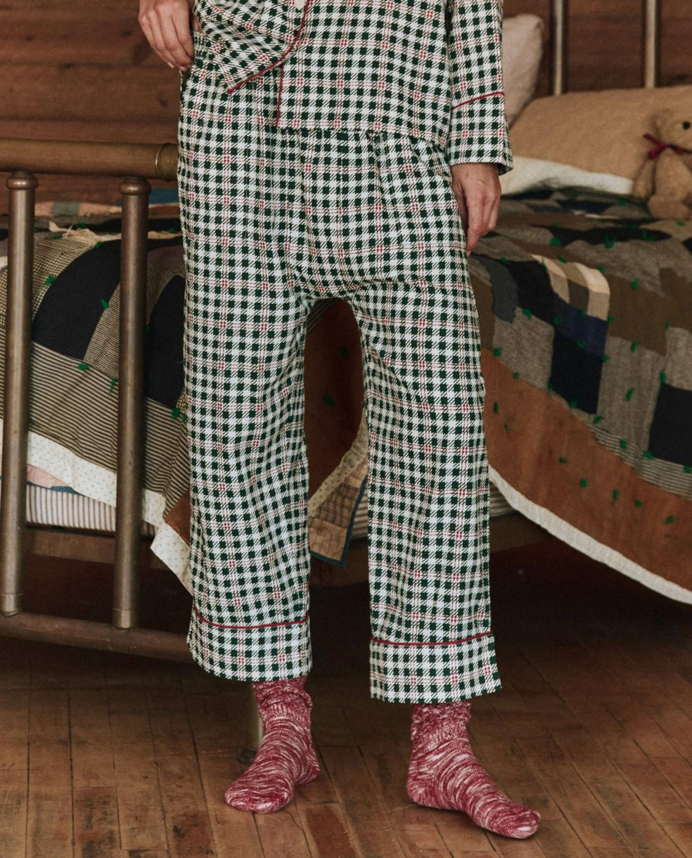 Sleep Bottoms | Women The Great. The Pajama Pant. Winter Pine Plaid