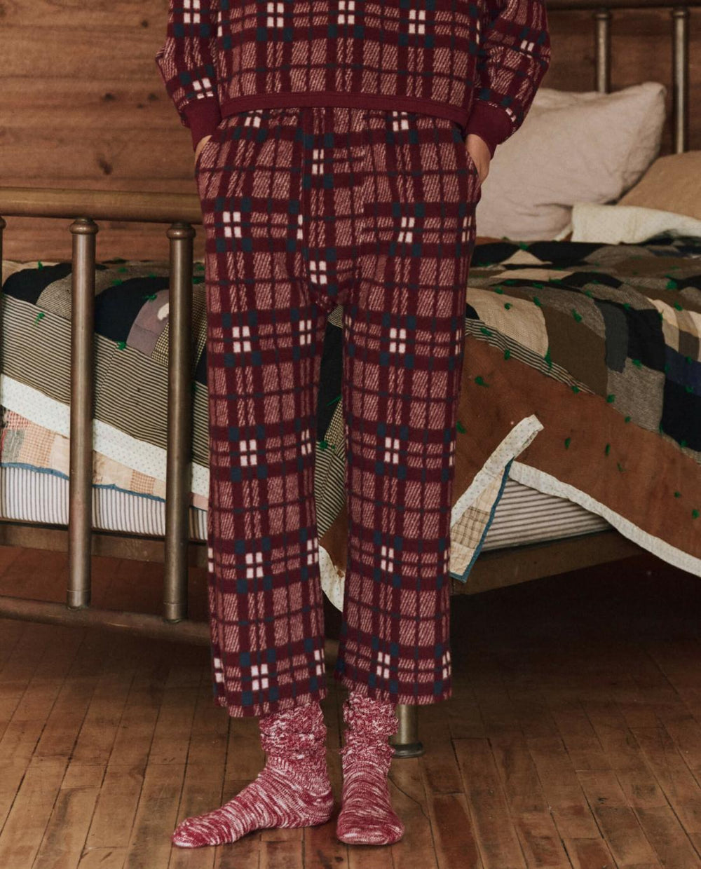 Sleep Bottoms | Women The Great. The Plush Fleece Pajama Pant. Fireside Plaid