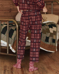 Sleep Bottoms | Women The Great. The Plush Fleece Pajama Pant. Fireside Plaid