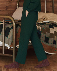 Sleep Bottoms | Women The Great. The Quilted Pajama Pant. Pine
