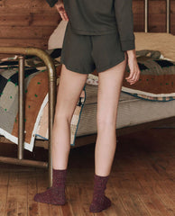 Sleep Bottoms | Women The Great. The Tap Short. Washed Black