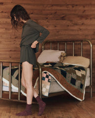 Sleep Bottoms | Women The Great. The Tap Short. Washed Black