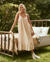 Sleep Dresses | Women The Great. The Eyelet Ruffle Tank Night Dress. Soft Rosette