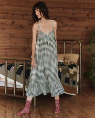 Sleep Dresses | Women The Great. The Ruffle Tank Night Dress. Winter Pine Plaid