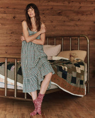 Sleep Dresses | Women The Great. The Ruffle Tank Night Dress. Winter Pine Plaid