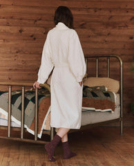 Sleep Robes | Women The Great. The Quilted Robe. Washed White