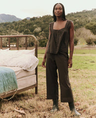 Sleep Tops | Women The Great. The Eyelet Tank. Black