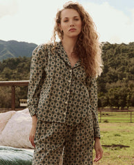 Sleep Tops | Women The Great. The Pajama Shirt. Geo Medallion Print