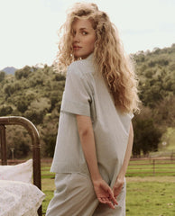 Sleep Tops | Women The Great. The Short Sleeve Pajama Shirt. Blue Star Print