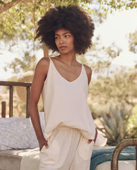 Sleep Tops | Women The Great. The Sleep Cami Tank. Washed White