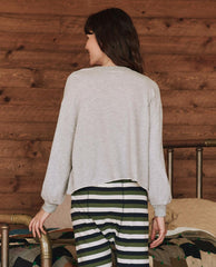 Sleep Tops | Women The Great. The Sleep Cut Off Sweatshirt. Light Heather Grey