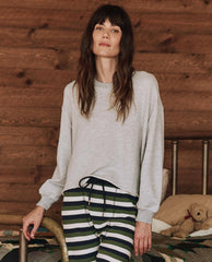 Sleep Tops | Women The Great. The Sleep Cut Off Sweatshirt. Light Heather Grey