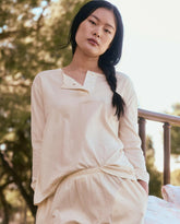 Sleep Tops | Women The Great. The Sleep Henley. Washed White