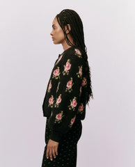 Sweaters | Women The Great. The Carousel Cardigan. Black Heirloom Rose