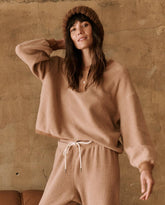 Sweaters | Women The Great. The Fleece Henley Sweatshirt. Fawn