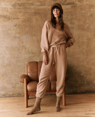 Sweaters | Women The Great. The Fleece Henley Sweatshirt. Fawn