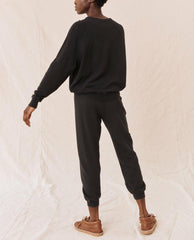 Sweatpants | Women The Great. The Cropped Sweatpant. Almost Black