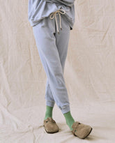 Sweatpants | Women The Great. The Cropped Sweatpant. Solid Whisper Blue