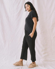 Sweatpants | Women The Great. The Jersey Crop. Almost Black