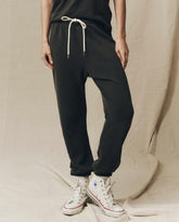 Sweatpants | Women The Great. The Stadium Sweatpant. Solid Washed Black