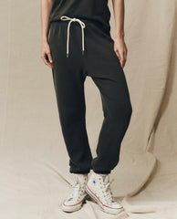 Sweatpants | Women The Great. The Stadium Sweatpant. Solid Washed Black